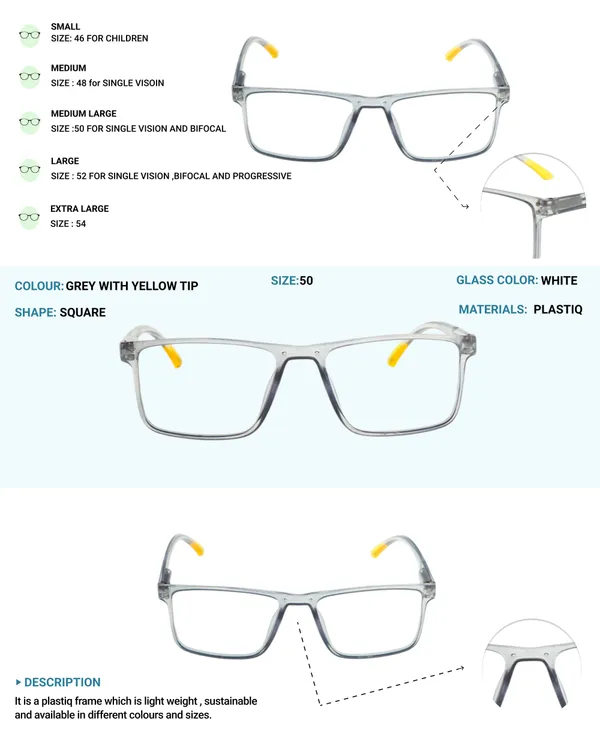 Grey_&_Yellow_Square_Shape_Tr_Full_Rim_Frames_Lightweight_Eyeframes_And_Eyewear_For_Unisex_|_Blue_Ray_Zero_Power