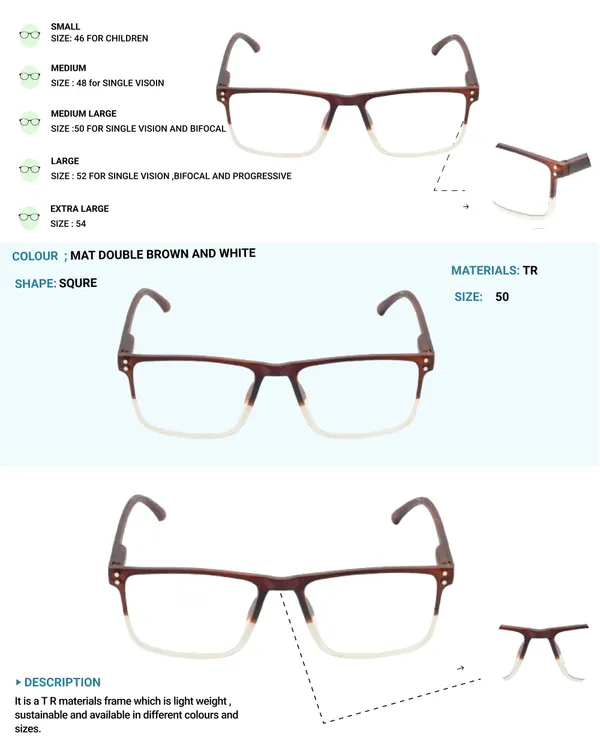 Brown_&_White_Square_Shape_Tr_Full_Rim_Frames_Lightweight_Eyeframes_And_Eyewear_For_Unisex_|_Blue_Ray_Zero_Power