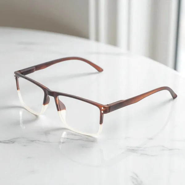 Brown_&_White_Square_Shape_Tr_Full_Rim_Frames_Lightweight_Eyeframes_And_Eyewear_For_Unisex_|_Blue_Ray_Zero_Power