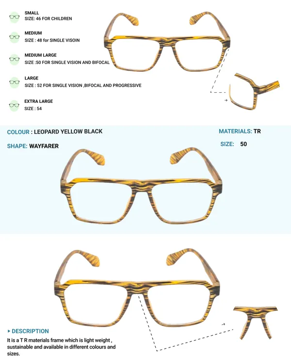 Yellow_&_Black_Tr_Full_Rim_Leopard_Print_Eye_Frames_For_Unisex_|_Blue_Ray_Zero_Power