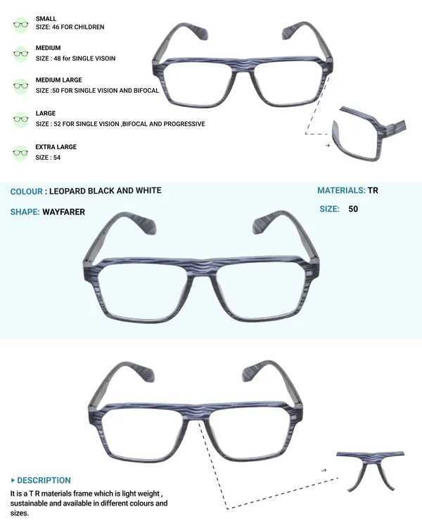 Black_&_White_Tr_Full_Rim_Glossy_Finished_Eye_Frames_For_Unisex_|_Blue_Ray_Zero_Power