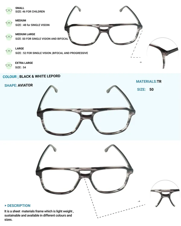 Black_&_White_Aviator_Shaped_Premium_Acetate_Full_Rim_Lightweight_Premium_Eye_Frames_For_Unisex_|_Blue_Ray_Zero_Power