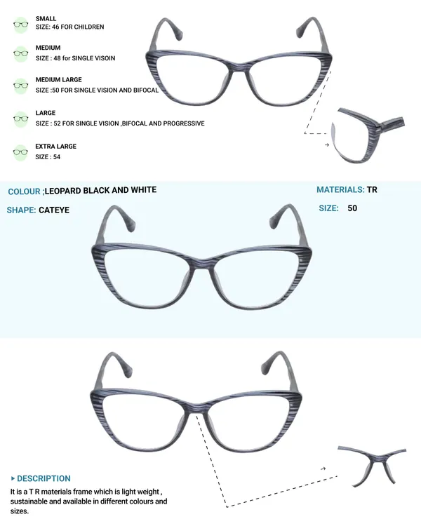 Black_&_White_Tr_Full_Rim_Leopard_Print_Eye_Frames_For_Unisex_|_Blue_Ray_Zero_Power