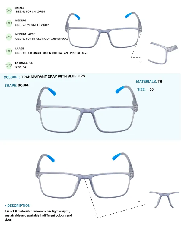 Transparent_&_Gray_&_Blue_Square_Shape_Tr_Full_Rim_Frames_Lightweight_Eyeframes_And_Eyewear_For_Unisex_|_Blue_Ray_Zero_Power