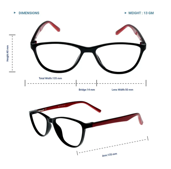 Black_&_Red_Cat_Eye_Shape_Tr_Full_Rim_Frames_For_Girls_Lightweight_Eyeframes_And_Eyewear_For_Unisex_|_Blue_Ray_Zero_Power