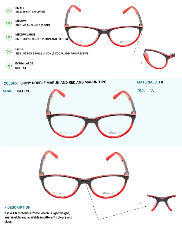Maroon_&_Red_Cat_Eye_Shape_Tr_Full_Rim_Frames_For_Girls_Lightweight_Eyeframes_And_Eyewear_For_Unisex_|_Blue_Ray_Zero_Power