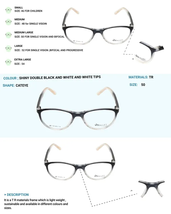 Black_&_White_Cat_Eye_Shape_Tr_Full_Rim_Frames_For_Girls_Lightweight_Eyeframes_And_Eyewear_For_Unisex_|_Blue_Ray_Zero_Power
