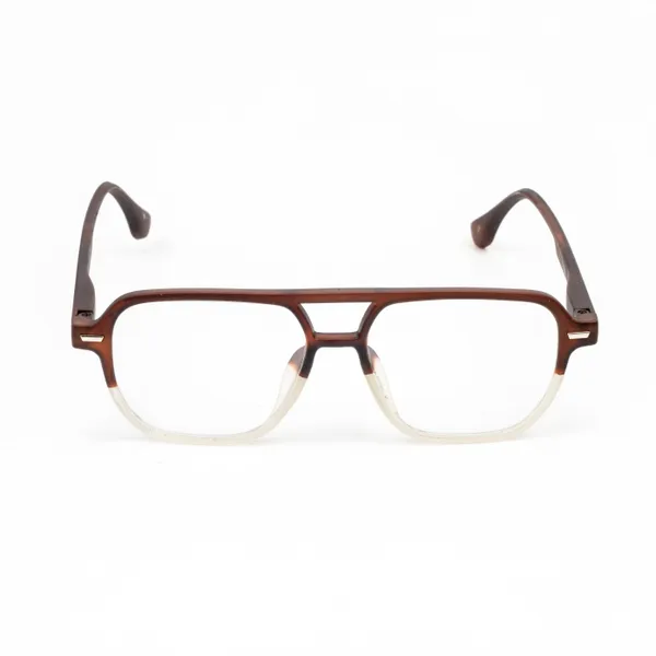 Dark_Brown_&_White_Tr_Full_Rim_Double_Mat_Finish_Eye_Frames_For_Unisex_|_Blue_Ray_Zero_Power