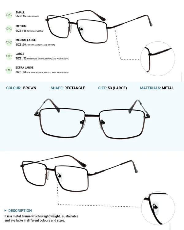 Brown_Premium_Metal_Frames_For_Unisex_|_Blue_Ray_Zero_Power