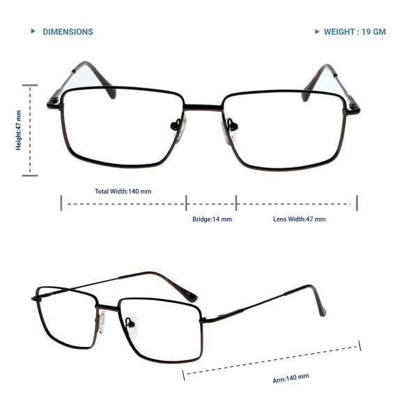 Brown_Premium_Metal_Frames_For_Unisex_|_Blue_Ray_Zero_Power