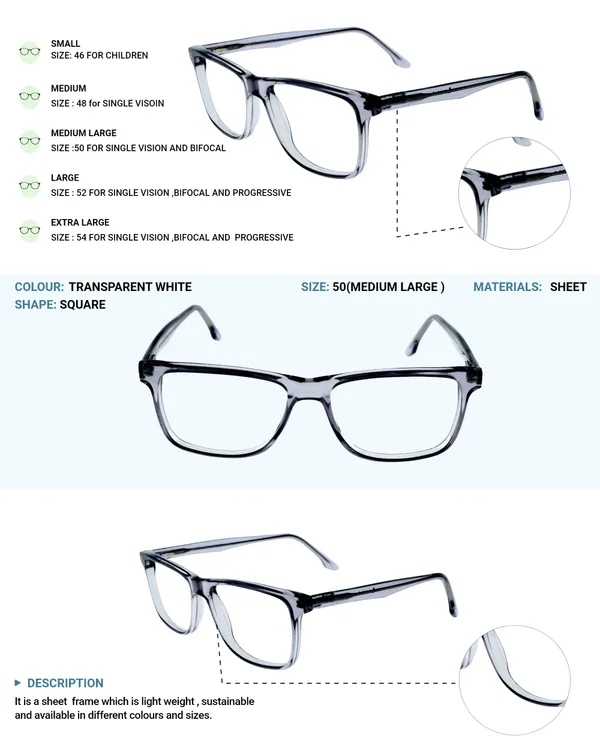 Transparent_White_Square_Shaped_Premium_Acetate_Full_Rim_Lightweight_Premium_Eye_Frames_For_Unisex_|_Blue_Ray_Zero_Power