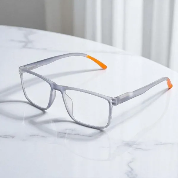 Gray_&_Transparent_&_Orange_Square_Shape_Tr_Full_Rim_Frames_Lightweight_Eyeframes_And_Eyewear_For_Unisex_|_Blue_Ray_Zero_Power