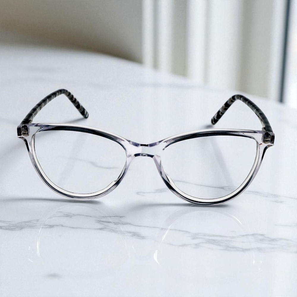 White_Cat_Eye_Shaped_Premium_Acetate_Full_Rim_Women_Lightweight_Premium_Eye_Frames_For_Unisex_|_Blue_Ray_Zero_Power