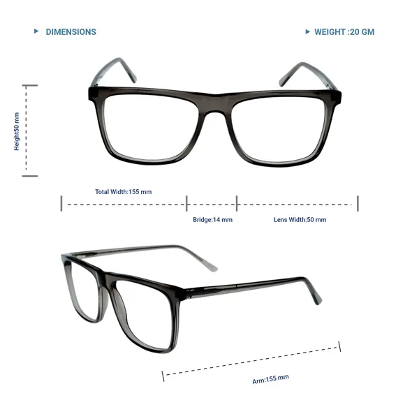 Transparent_Gray_Square_Shaped_Premium_Acetate_Full_Rim_Lightweight_Premium_Eye_Frames_For_Unisex_|_Blue_Ray_Zero_Power