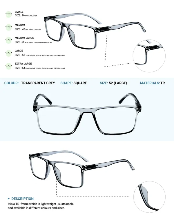 Transparent_&_Grey_Square_Shape_Tr_Full_Rim_Frames_Lightweight_Eyeframes_And_Eyewear_For_Unisex_|_Blue_Ray_Zero_Power