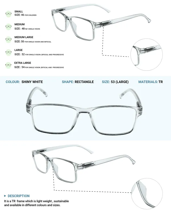 White_Recatngle_Shape_Tr_Full_Rim_Frames_Lightweight_Eyeframes_And_Eyewear_For_Unisex_|_Blue_Ray_Zero_Power