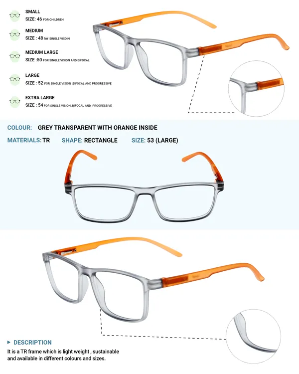 Grey_&_Orange_Recatngle_Shape_Tr_Full_Rim_Frames_Lightweight_Eyeframes_And_Eyewear_For_Unisex_|_Blue_Ray_Zero_Power