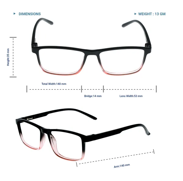 Black_&_Red_Recatngle_Shape_Tr_Full_Rim_Frames_Lightweight_Eyeframes_And_Eyewear_For_Unisex_|_Blue_Ray_Zero_Power