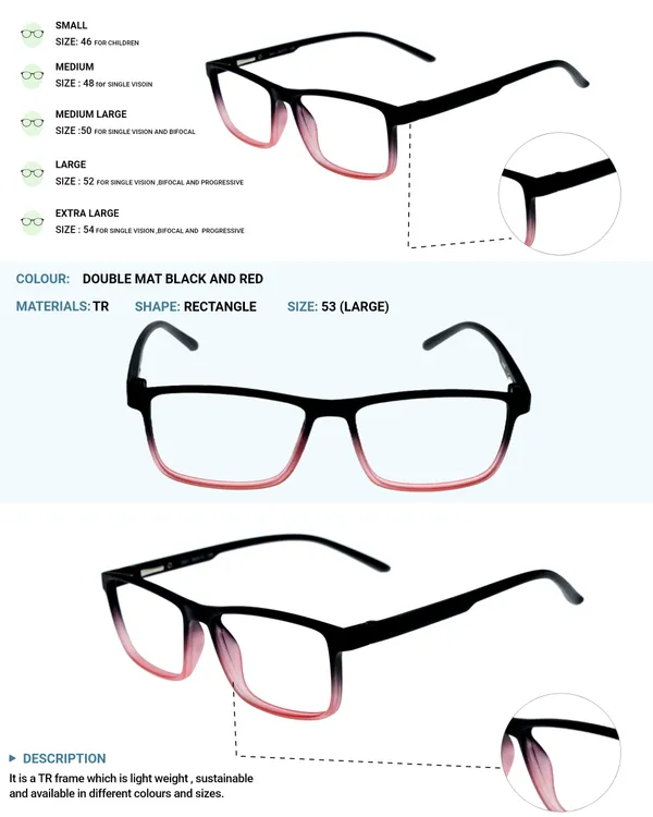 Black_&_Red_Recatngle_Shape_Tr_Full_Rim_Frames_Lightweight_Eyeframes_And_Eyewear_For_Unisex_|_Blue_Ray_Zero_Power