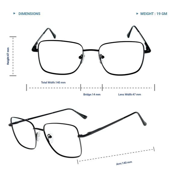 Gun_Premium_Metal_Frames_For_Unisex_|_Blue_Ray_Zero_Power