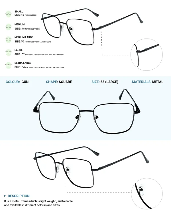 Gun_Premium_Metal_Frames_For_Unisex_|_Blue_Ray_Zero_Power