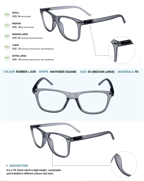 L_Gun_Wayfarer_Shape_Tr_Full_Rim_Frames_Lightweight_Eyeframes_And_Eyewear_For_Unisex_|_Blue_Ray_Zero_Power