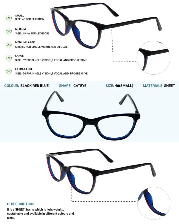 Multicolor_Cat_Eye_Shaped_Premium_Acetate_Full_Rim_Women_Lightweight_Premium_Eye_Frames_For_Unisex_|_Blue_Ray_Zero_Power
