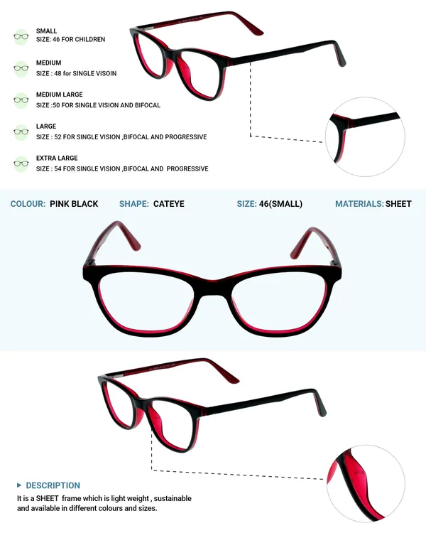 Pink_&_Black_Cat_Eye_Shaped_Premium_Acetate_Full_Rim_Women_Lightweight_Premium_Eye_Frames_For_Unisex_|_Blue_Ray_Zero_Power