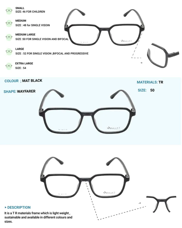 Black_Tr_Full_Rim_Mat_Finish_Eye_Frames_For_Unisex_|_Blue_Ray_Zero_Power