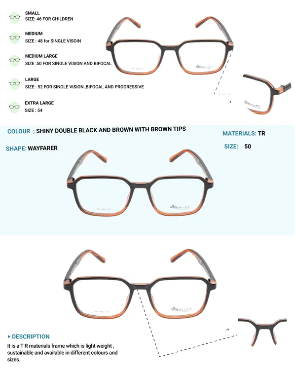 Black_&_Brown_Tr_Full_Rim_Glossy_Finished_Double_Eye_Frames_For_Unisex_|_Blue_Ray_Zero_Power