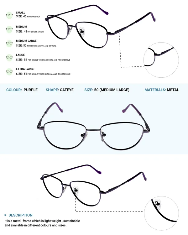 Purple_Premium_Metal_Frames_For_Unisex_|_Blue_Ray_Zero_Power
