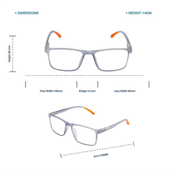 Gray_&_Transparent_&_Orange_Square_Shape_Tr_Full_Rim_Frames_Lightweight_Eyeframes_And_Eyewear_For_Unisex_|_Blue_Ray_Zero_Power