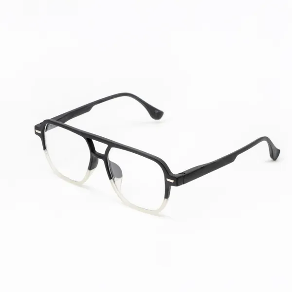 Black_&_White_Tr_Full_Rim_Glossy_Finished_Eye_Frames_For_Unisex_|_Blue_Ray_Zero_Power