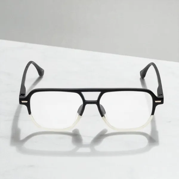 Black_&_White_Tr_Full_Rim_Glossy_Finished_Eye_Frames_For_Unisex_|_Blue_Ray_Zero_Power