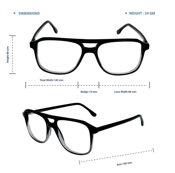 Black_&_White_Aviator_Shaped_Premium_Acetate_Full_Rim_Lightweight_Premium_Eye_Frames_For_Unisex_|_Blue_Ray_Zero_Power