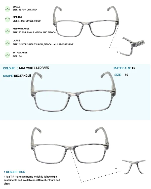 White_Recatngle_Shape_Tr_Full_Rim_Frames_Lightweight_Eyeframes_And_Eyewear_For_Unisex_|_Blue_Ray_Zero_Power