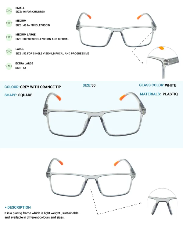 Grey_&_Orange_Square_Shape_Tr_Full_Rim_Frames_Lightweight_Eyeframes_And_Eyewear_For_Unisex_|_Blue_Ray_Zero_Power