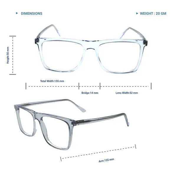 Transparent_White_Square_Shaped_Premium_Acetate_Full_Rim_Lightweight_Premium_Eye_Frames_For_Unisex_|_Blue_Ray_Zero_Power