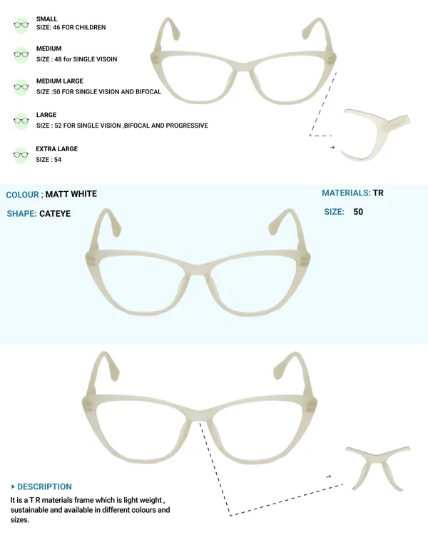 White_Tr_Full_Rim_Xray_Finish_Eye_Frames_For_Unisex_|_Blue_Ray_Zero_Power