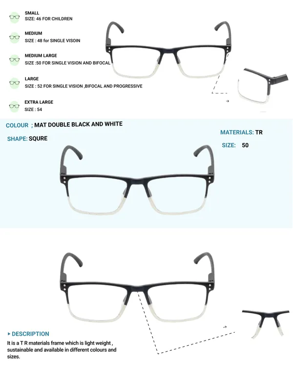 Black_&_White_Square_Shape_Tr_Full_Rim_Frames_Lightweight_Eyeframes_And_Eyewear_For_Unisex_|_Blue_Ray_Zero_Power
