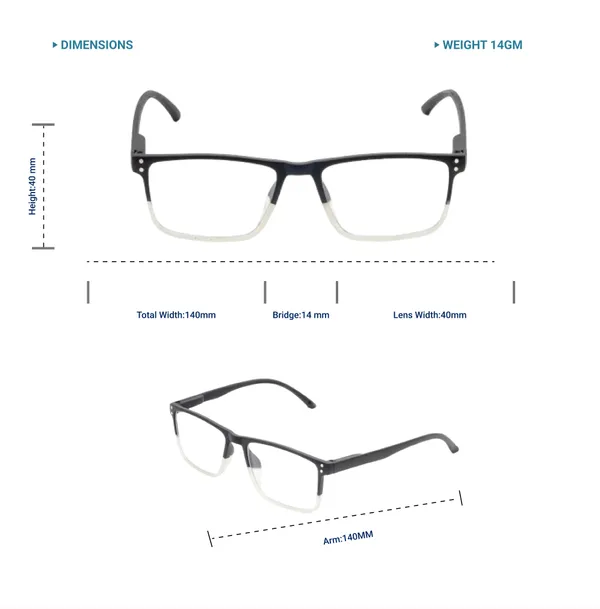 Black_&_White_Square_Shape_Tr_Full_Rim_Frames_Lightweight_Eyeframes_And_Eyewear_For_Unisex_|_Blue_Ray_Zero_Power