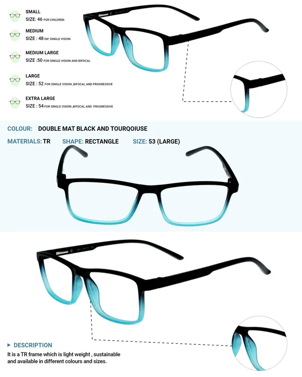 Black_&_Turquoise_Recatngle_Shape_Tr_Full_Rim_Frames_Lightweight_Eyeframes_And_Eyewear_For_Unisex_|_Blue_Ray_Zero_Power