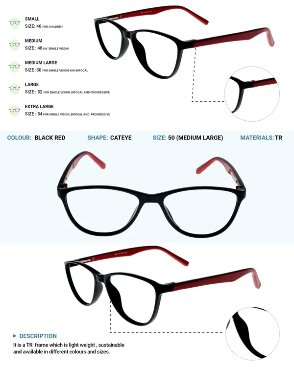 Black_&_Red_Cat_Eye_Shape_Tr_Full_Rim_Frames_For_Girls_Lightweight_Eyeframes_And_Eyewear_For_Unisex_|_Blue_Ray_Zero_Power