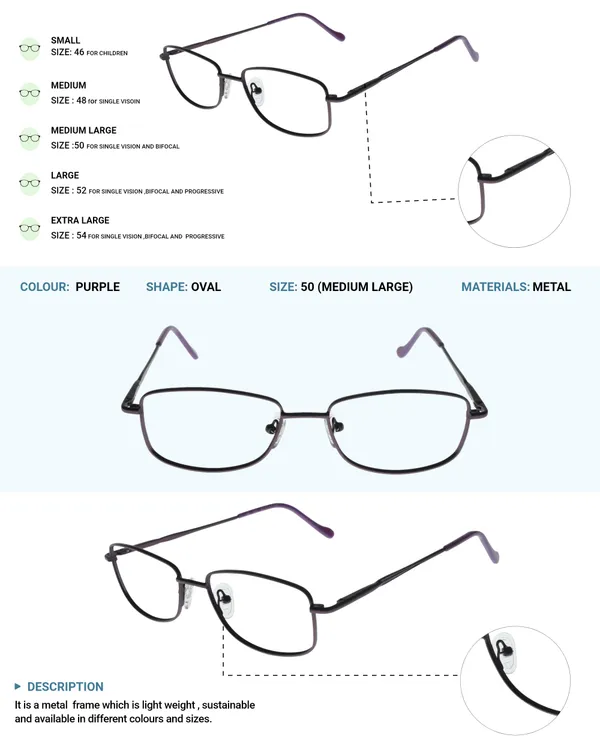 Purple_Premium_Metal_Frames_For_Unisex_|_Blue_Ray_Zero_Power
