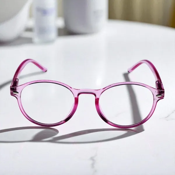 Transparent_Pink_Round_Shape_Tr_Full_Rim_Frames_Lightweight_Eyeframes_And_Eyewear_For_Unisex_|_Blue_Ray_Zero_Power
