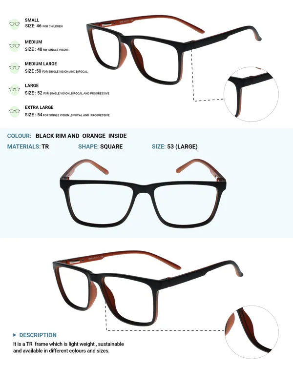 Black_&_Orange_Square_Shape_Tr_Full_Rim_Frames_Lightweight_Eyeframes_And_Eyewear_For_Unisex_|_Blue_Ray_Zero_Power