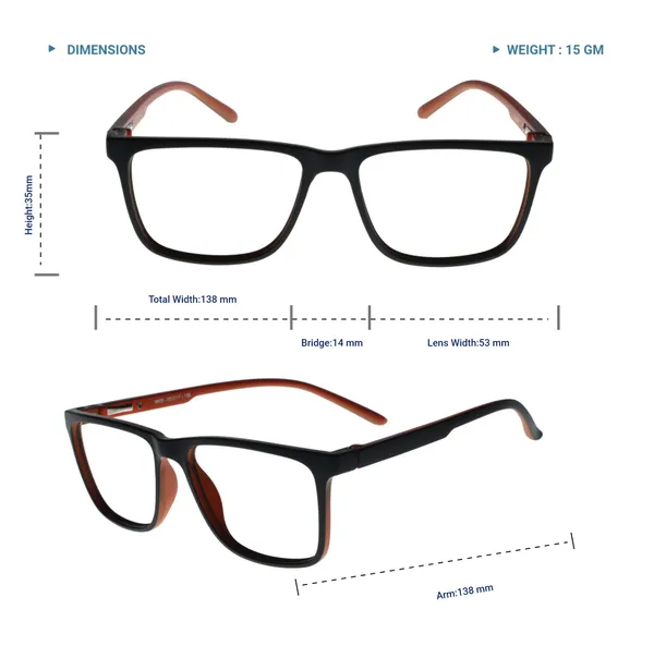 Black_&_Orange_Square_Shape_Tr_Full_Rim_Frames_Lightweight_Eyeframes_And_Eyewear_For_Unisex_|_Blue_Ray_Zero_Power