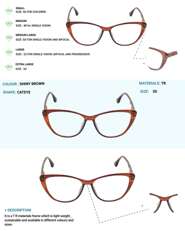 Brown_Tr_Full_Rim_Mat_Finish_Eye_Frames_For_Unisex_|_Blue_Ray_Zero_Power