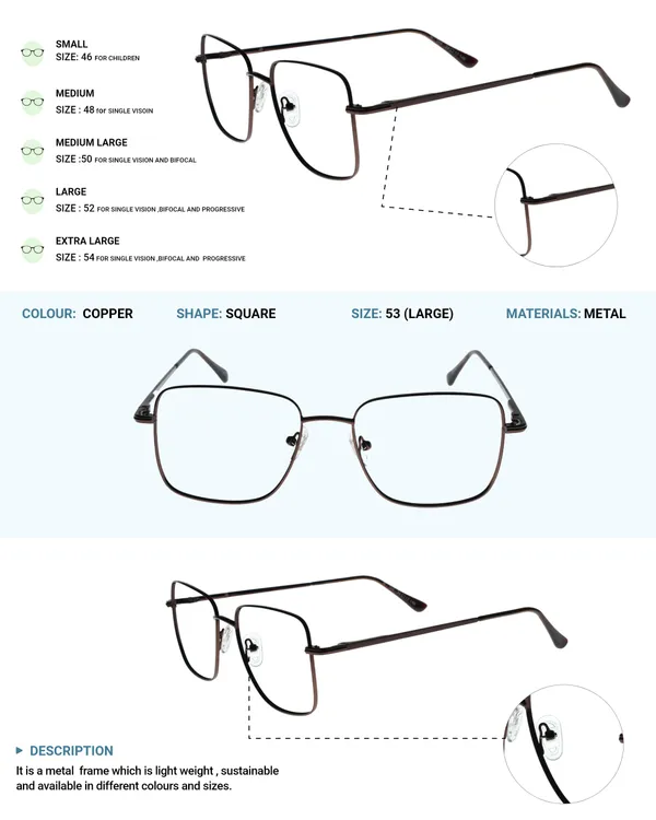 Copper_Premium_Metal_Frames_For_Unisex_|_Blue_Ray_Zero_Power