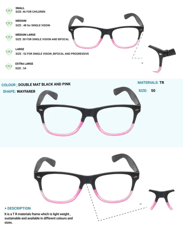 Black_&_Pink_Wayfarer_Shape_Tr_Full_Rim_Frames_Lightweight_Eyeframes_And_Eyewear_For_Unisex_|_Blue_Ray_Zero_Power